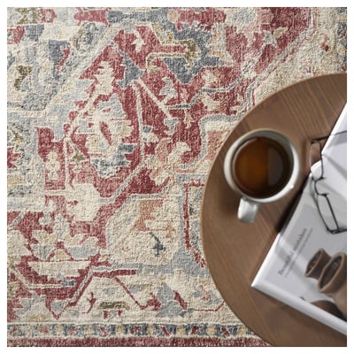 JÄRNVÄG Rug, low pile, ornament pattern pink/beige, 160x230 cm