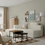 JÄTTEBO 2,5-seat mod sofa w chaise longue, left with headrest/Axvall off-white