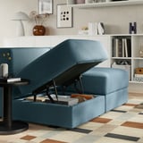 JÄTTEBO 2-seat modular sofa, with headrest/Axvall dark grey-blue