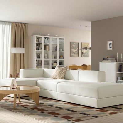JÄTTEBO 3,5-seat mod sofa w chaise longues, Axvall off-white