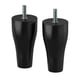 Pair of black wooden furniture legs, tapered design.
