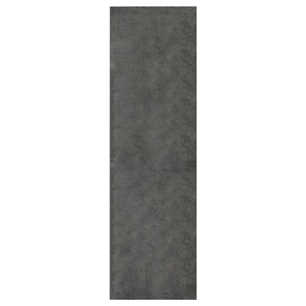 A rectangular KALHYTTAN panel in dark grey, made of laminate and particleboard, with a sleek, modern design.
