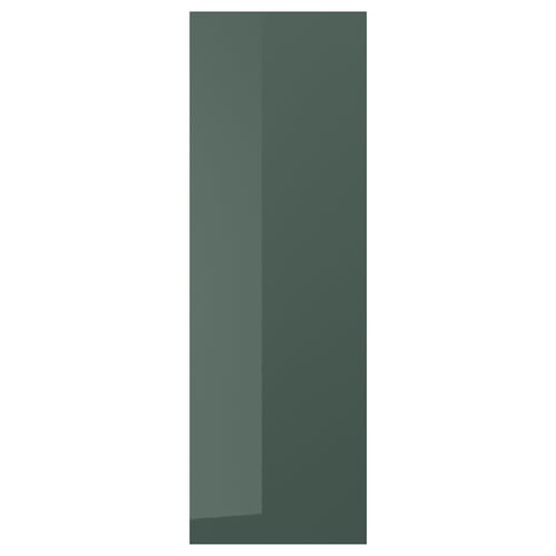 KALLARP: high-gloss, greenish-gray, rectangular cabinet door. Made from recycled plastic, modern design.