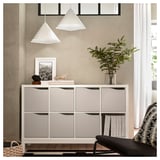 KALLAX Insert with door, wave shaped/dark grey, 33x33 cm