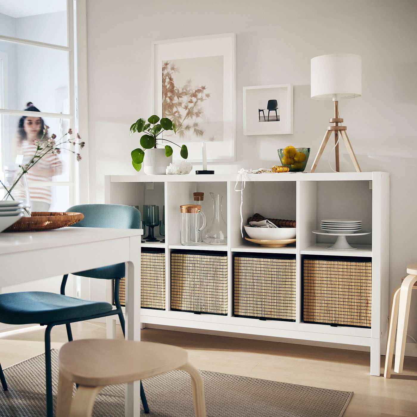 【SY】IKEA KALLAX 3x4段　ホワイト KALLAX shelf unit with doors, white, 301/8x301/8