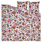 KANONVISKA duvet set, floral red & blue, soft cotton-blend, square shape, charming patterns.