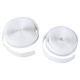 Two spools of white KARDBORRE fabric tape, nylon material, coiled round shape.