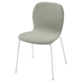 Ikea KARLPETTER chair, light gray fabric, white metal legs, sleek modern design.