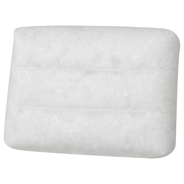 The KIVIK white pillow, round edges, soft cushion by ikea.