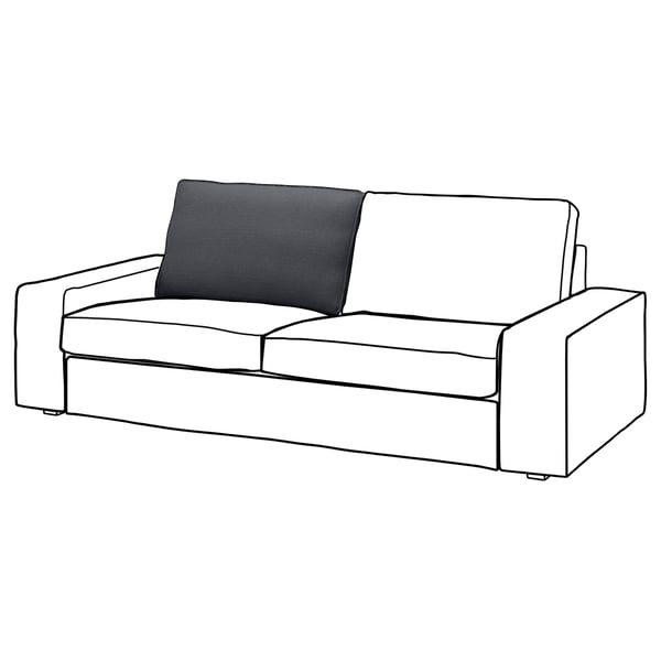 Black and white KIVIK sofa, modern minimalist design. Square shape, rounded edges, comfortable seat and back cushions.