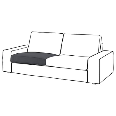A modern, light-colored sofa named KIVIK with a minimalist design, featuring clean lines and square cushions.