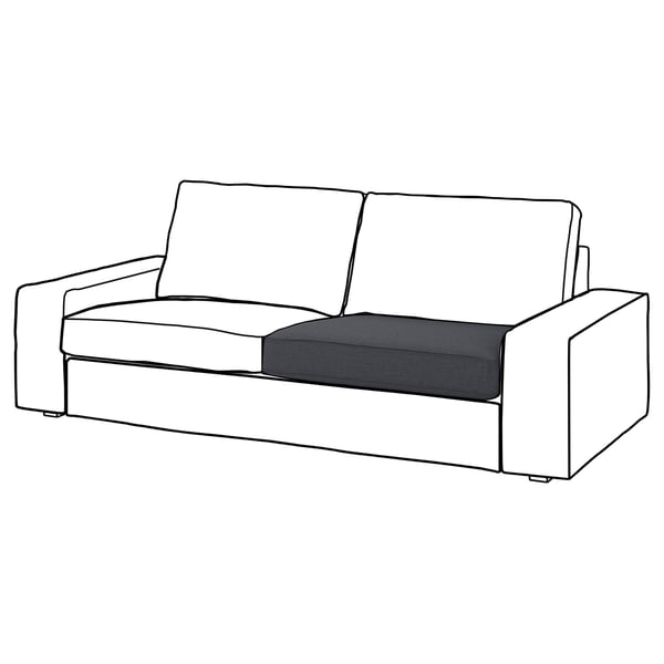KIVIK sofa, black & white, modern square design.