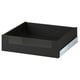 Dark gray KNIVSHULT drawer, sleek handle-free design, smooth mechanism, steel & particleboard, modern kitchen storage.