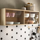 KNOXHULT Wall cabinet with sliding doors, oak effect, 120x29x37.5 cm