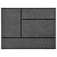 Option: A KÖGE doormat, gray, rectangular, with a grid design, made of recycled polyester and nylon, featuring a non-slip rubber back.