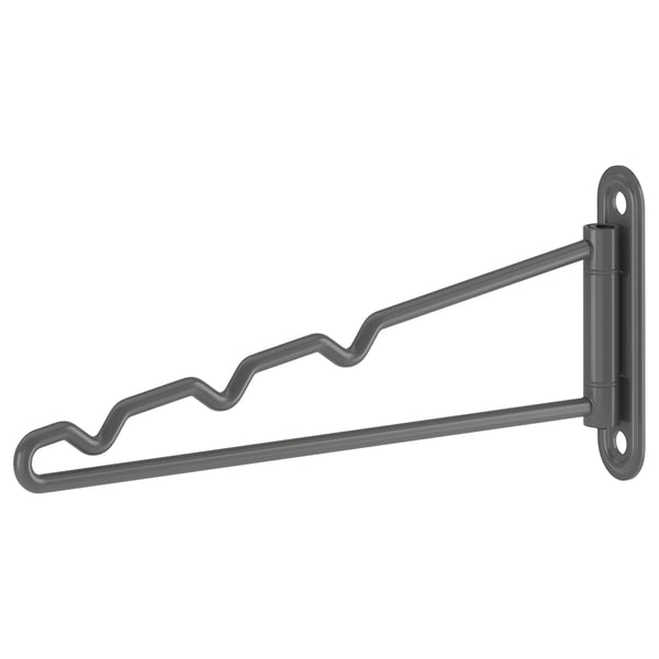 Grey KOMPLEMENT valet hanger, modern design for hanging clothes, mounts inside/outside.
