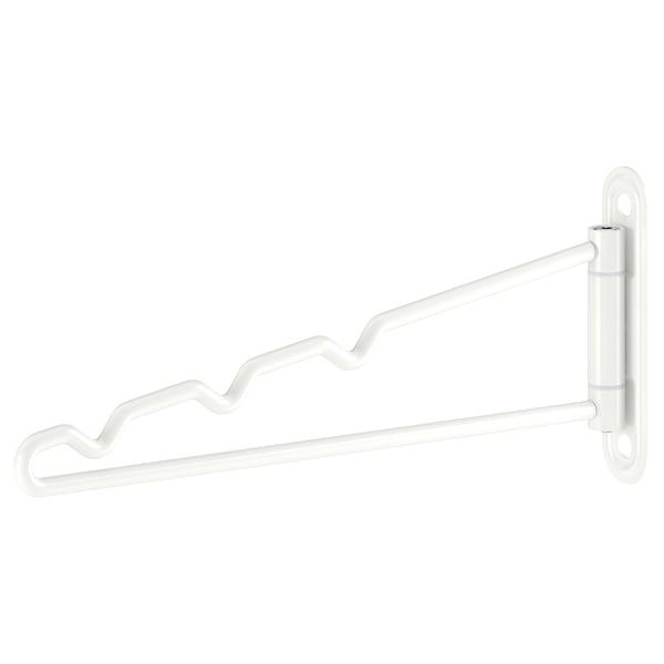 White KOMPLEMENT valet hanger with zigzag bar, steel coating, mounts on wardrobes.