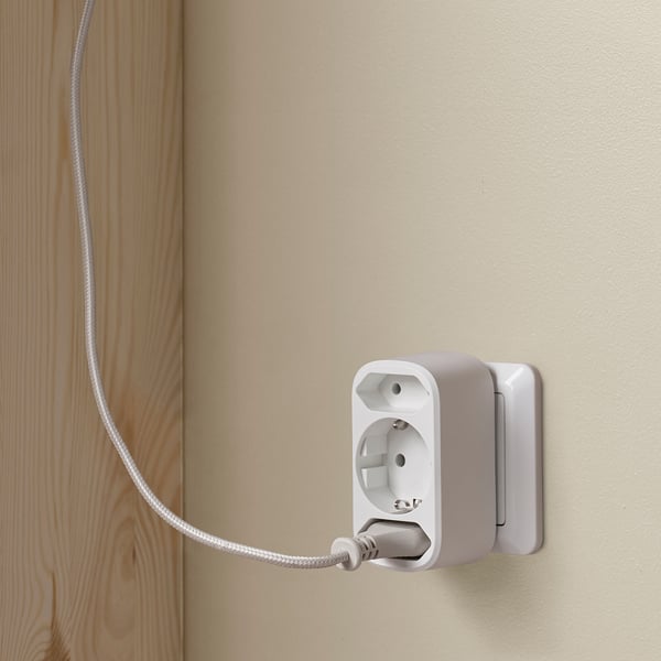 KOPPLA 3-way adaptor plug, white