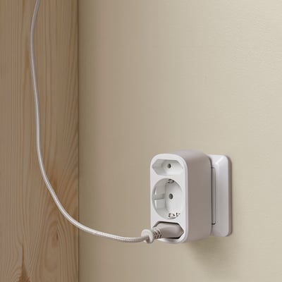 KOPPLA 3-way adaptor plug, white