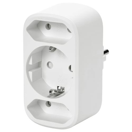 KOPPLA 3-way adaptor plug, white