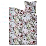 KORSKOVALL duvet set: nature-inspired print, pastel flowers, soft cotton-viscose, rectangular shape, zipper closure.