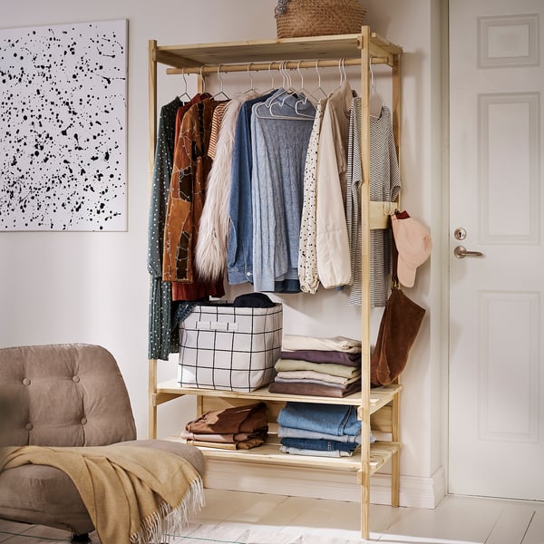 KRONÖREN Open wardrobe, pine, 90x49x181 cm