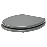 KULLARNA gray toilet seat, slow close, fiberboard, round shape, modern design.