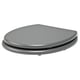 Option: KULLARNA gray toilet seat, slow close, fiberboard, round shape, modern design.