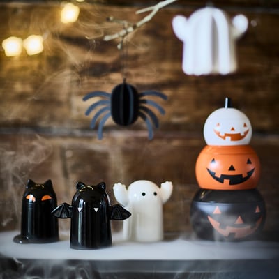 KUSTFYR Decoration set of 3, mixed shapes
