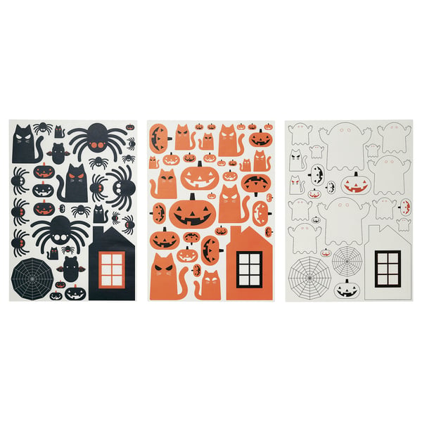 KUSTFYR Decoration stickers, set of 3, mixed patterns
