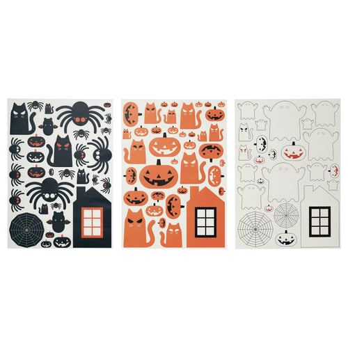 KUSTFYR Decoration stickers, set of 3, mixed patterns