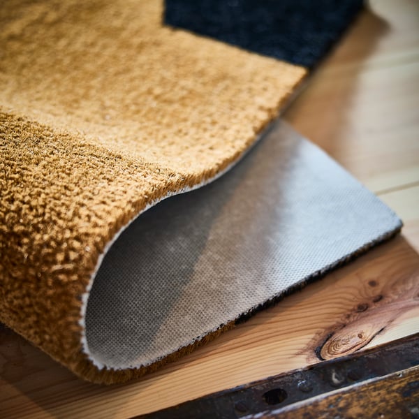 KUSTFYR Door mat, cat pattern black/natural, 40x60 cm
