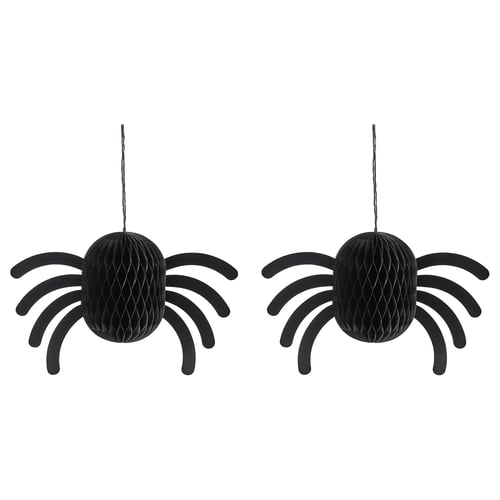 KUSTFYR Hanging decoration, spider black, 18 cm