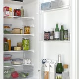 Fridge with adjustable shelves, transparent door, and led light for clear visibility of food.