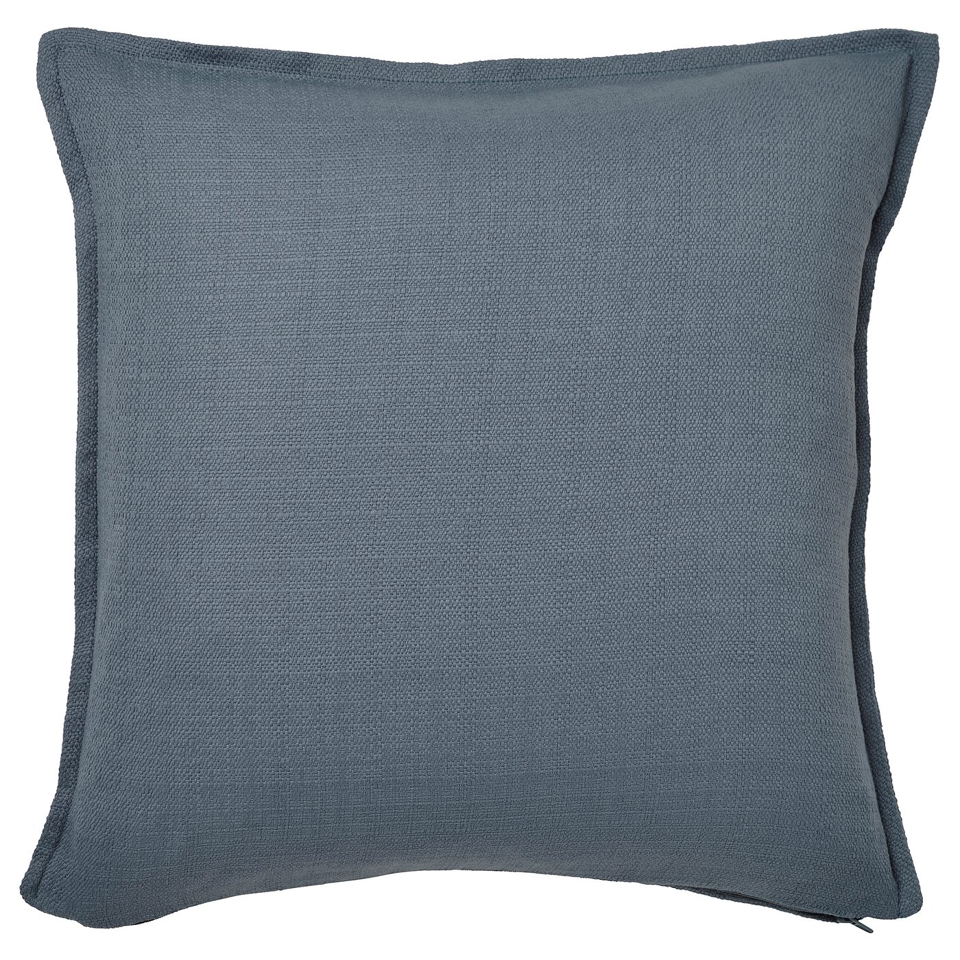 LAGERPOPPEL: blue-grey cushion, textured, zippered, square.