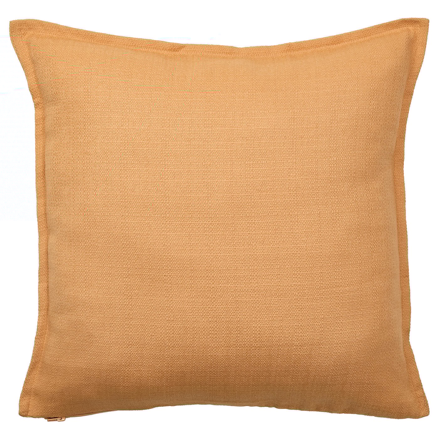 LAGERPOPPEL yellow-beige cushion cover, square, textured, zipper closure.