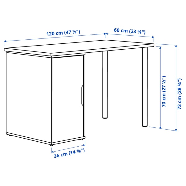 Illustration with measurements for the product: LAGKAPTEN.