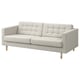 Option: Light grey LANDSKRONA sofa with wooden legs, cushioned for comfort.