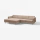 LANDSKRONA 4-seat sofa with chaise longues, Grann/Bomstad dark beige/metal