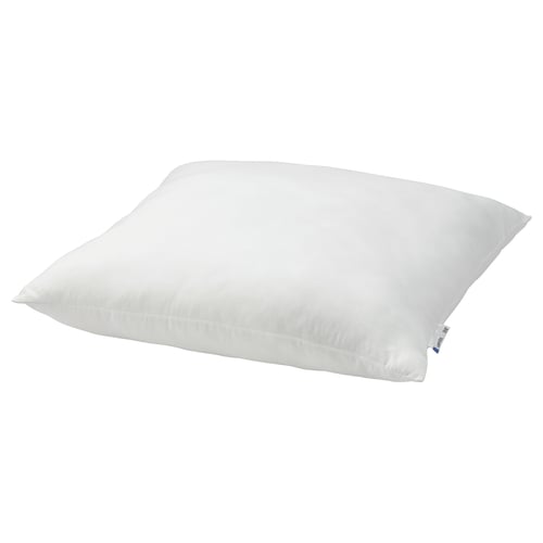 A white LAPPTÅTEL pillow with microfiber fabric, designed for side or back sleepers, featuring recycled polyester filling.