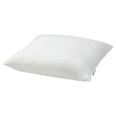 A white LAPPTÅTEL pillow with microfiber fabric, designed for side or back sleepers, featuring recycled polyester filling.
