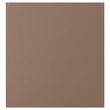 LAPPVIKEN: warm grey-brown cabinet door with simple, elegant design, featuring smooth paper foil finish on sturdy particleboard.