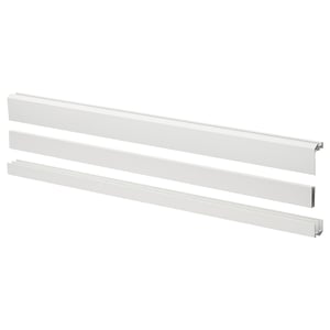 Three silver aluminum rails for sliding doors.