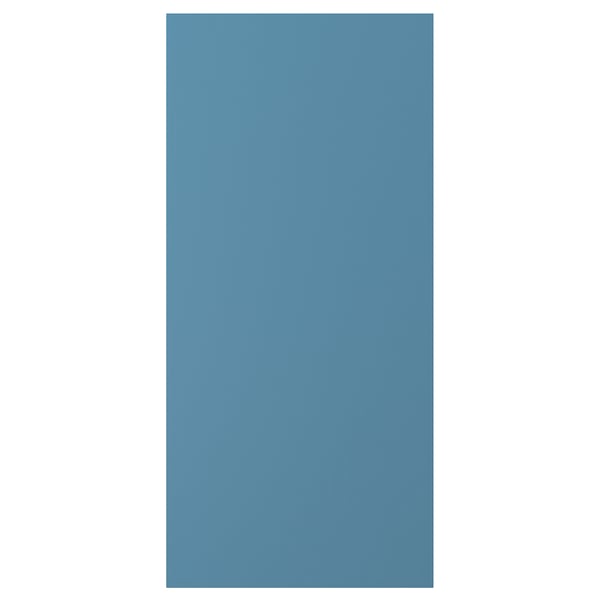 LERHYTTAN blue door panel, birch veneer, rectangular, solid color.