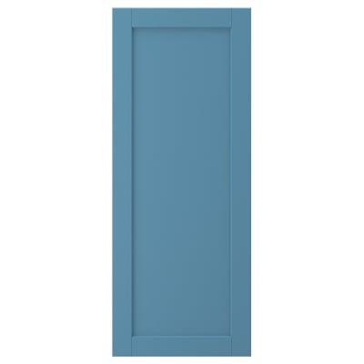 LERHYTTAN blue kitchen cabinet door, birch veneer, with bevelled wood frame.