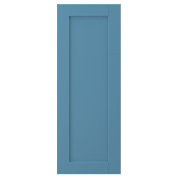 LERHYTTAN blue wooden door, rectangular with simple panel, solid birch frame.