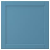 LERHYTTAN blue kitchen cabinet, square, with wood frame and inset panel.