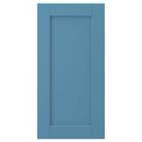 LERHYTTAN blue cabinet door with wooden frame and inset panel.