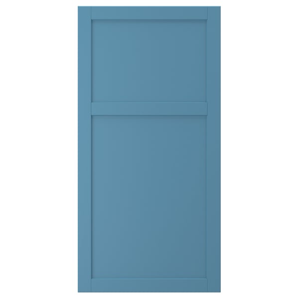 LERHYTTAN blue rectangular door, rustic style with wooden frame and veneer panel.