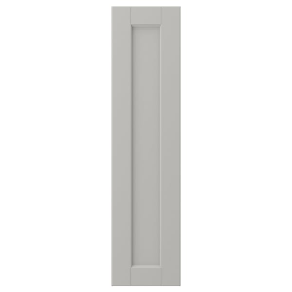 LERHYTTAN light grey cabinet door, classic rectangular design with solid wood frame & inset veneer panel.